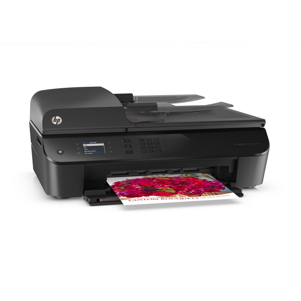 HP Deskjet Ink Advantage 4645 e-All-in-One Series, Right facing, with output