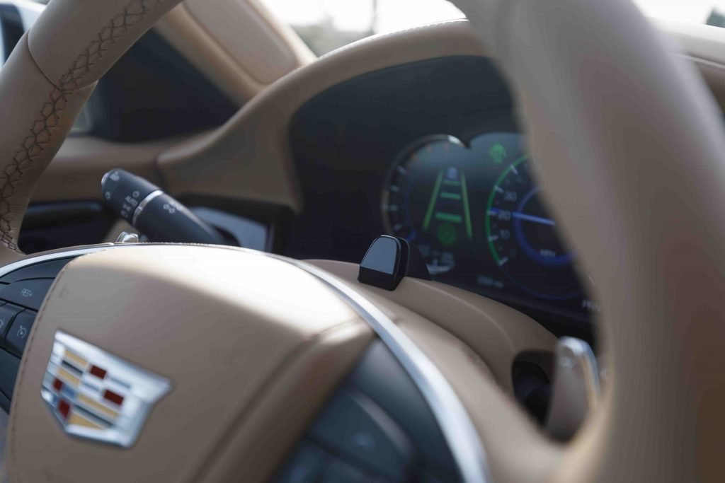 The driver attention system uses a small camera located on the top of the steering column and works with infrared lights to determine where the driver is looking whenever Super Cruise™ is in operation.