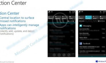 Windows Phone 8.1’s new Notification Center seen in a leaked screenshot