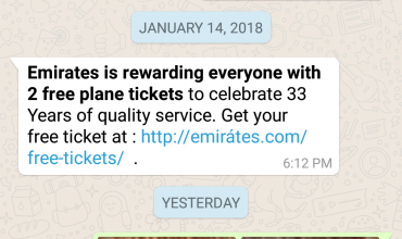 Emirates is NOT Giving Away Free Air Tickets