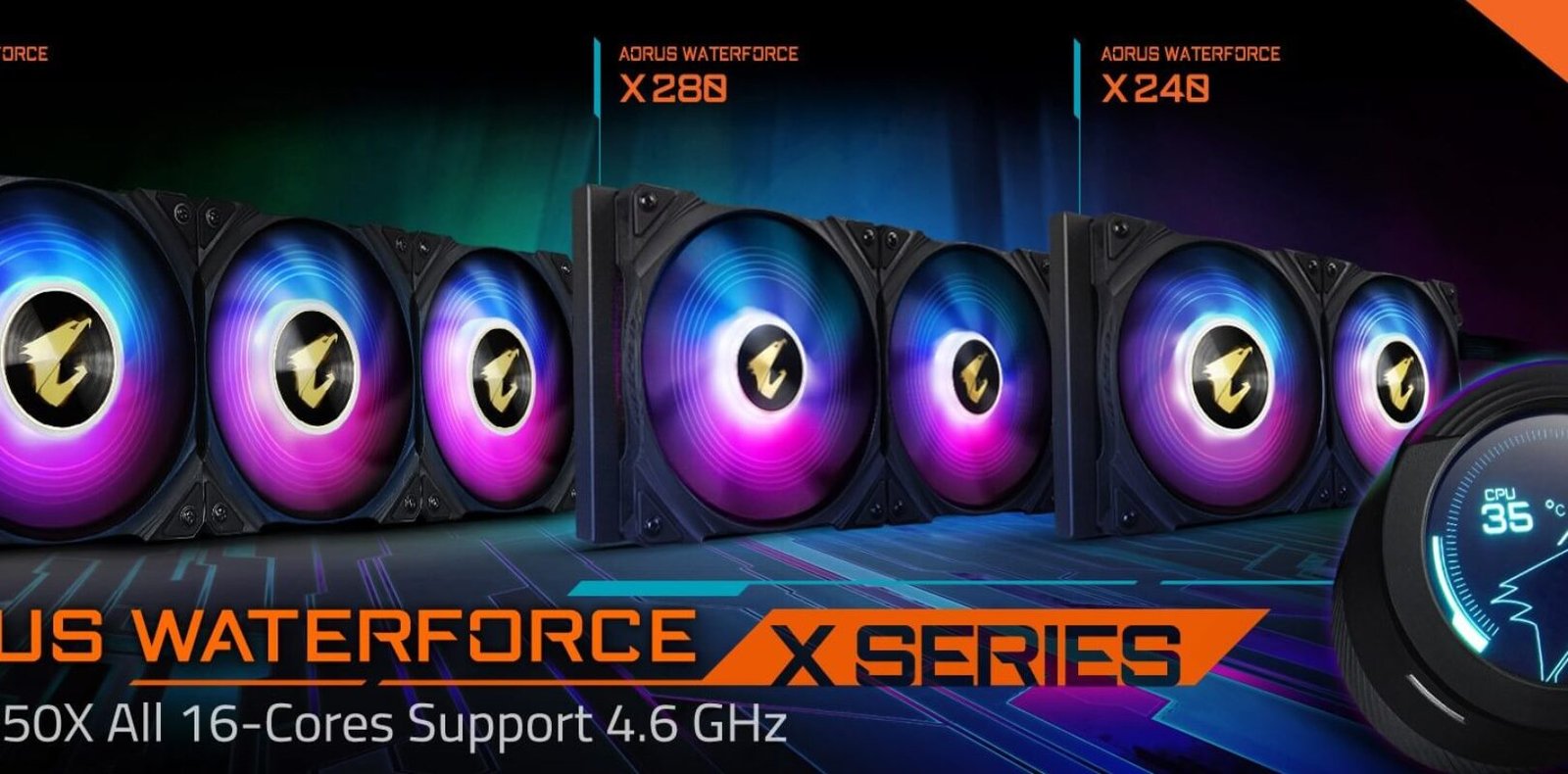 GIGABYTE Announces AORUS WATERFORCE X SERIES AIO Liquid Coolers