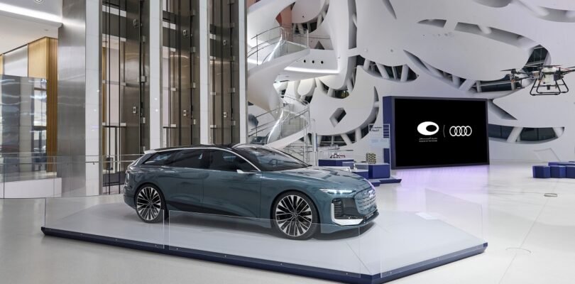 Audi A6 Avant e-tron concept car exhibiting at Museum of the Future in Dubai