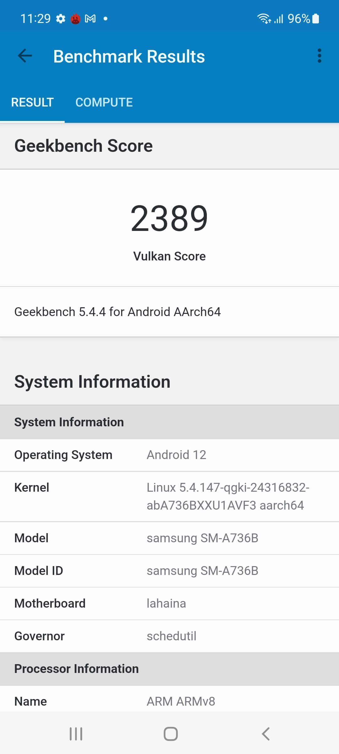 antutu score of samsung a73 5g